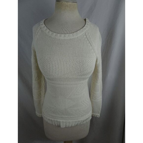 Pink Rose Off White Sweater Top Size S - Picture 1 of 8